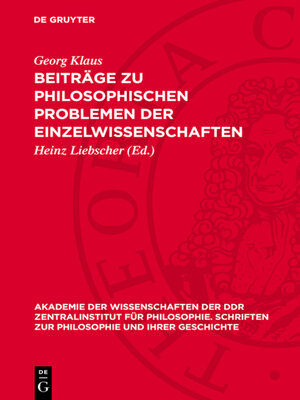 cover image of Beiträge zu philosophischen Problemen der Einzelwissenschaften